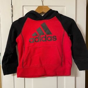 Adidas red and black hooded sweatshirt 3T